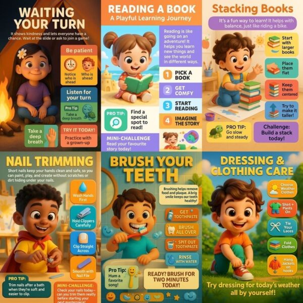 Fun and engaging AI prompts for life skills for kids at home or school