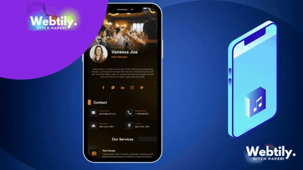 vCard builder software to design, edit, and share business cards online