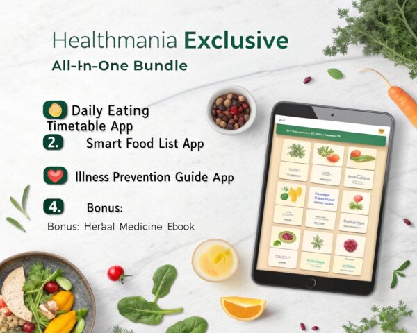 Healthmania App features – food timing and herbal aid