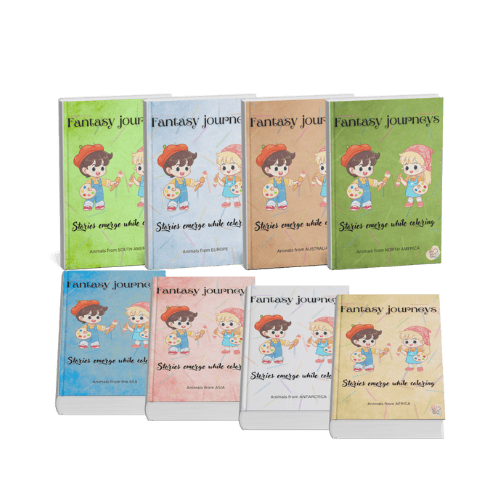 Fantasy Journeys 8-volume book set – Creative and educational coloring adventure